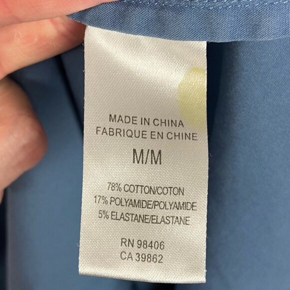 Theory Zack Ps Ostend Blue Button Up Dress Shirt Size Medium Stretch Long Sleeve - Picture 6 of 10